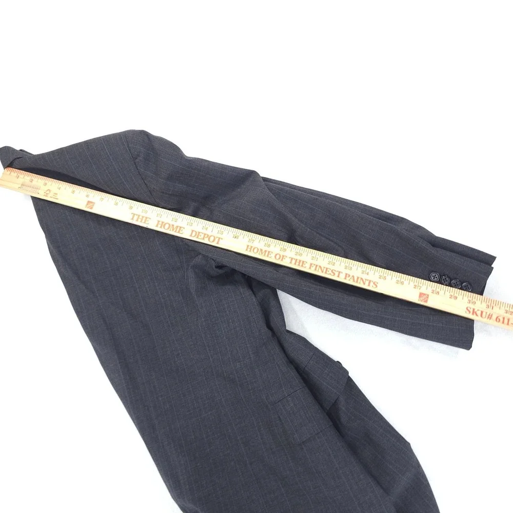 Oxxford Clothes Suit Mens 44 40x28 Gray Pinstripe 2 Button Pleated Full Liner